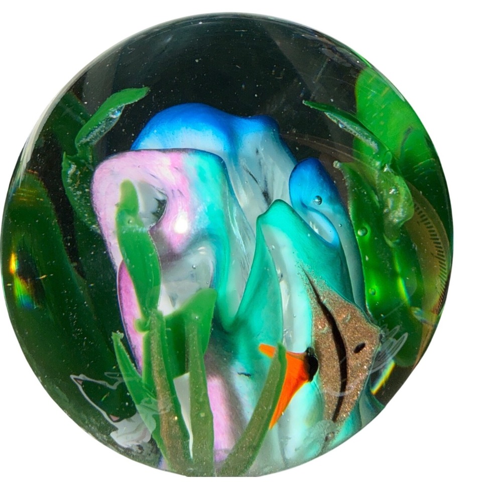 Glass Eye Studio Paperweight‎ Blue Green Ltd. 210/500 1994 Angelfish Art